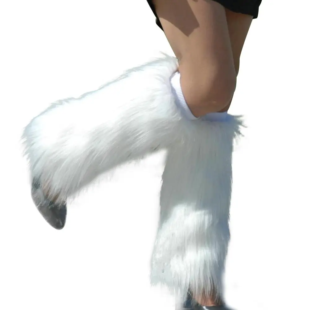 

Winter Women's Leg Warmers Solid Faux Fur Boot Covers Lady Furry Trendy Leg Warmer hot