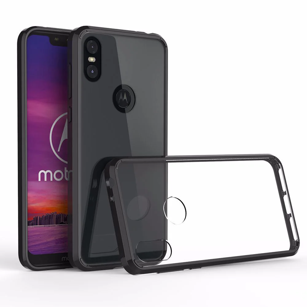 Slim Thin Hard Transparent Clear Case Soft TPU Edge &amp Acrylic Back Anti Scratch Shockproof Cover For Motorola One / P30 Play |