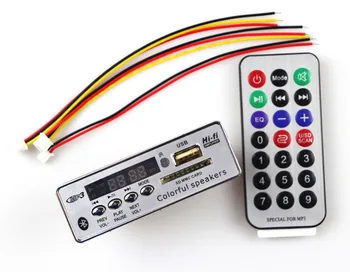 

Car Bluetooth MP3 Decoding Board Module Wireless Car USB MP3 Player SD Card Slot / USB / FM / Remote Decoding Board Module 12V
