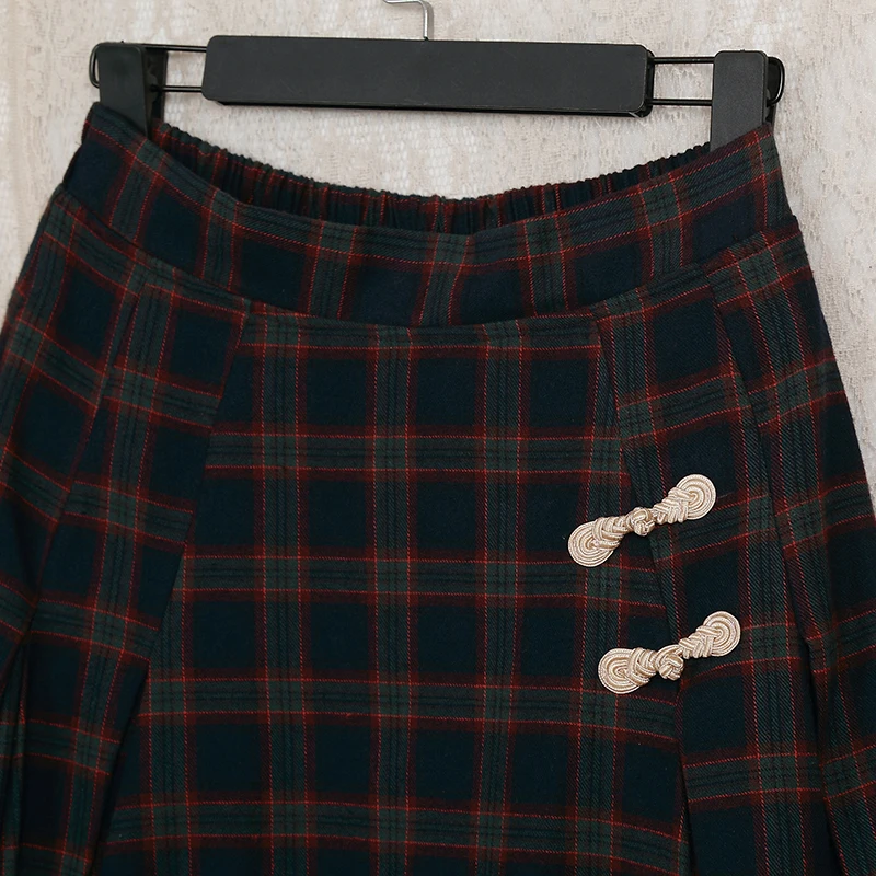 Осень мода плед Высокая Талия два слоя Harajuku плиссированные юбки Для женщин милые леди Повседневное Решетки юбка домработница Y03628