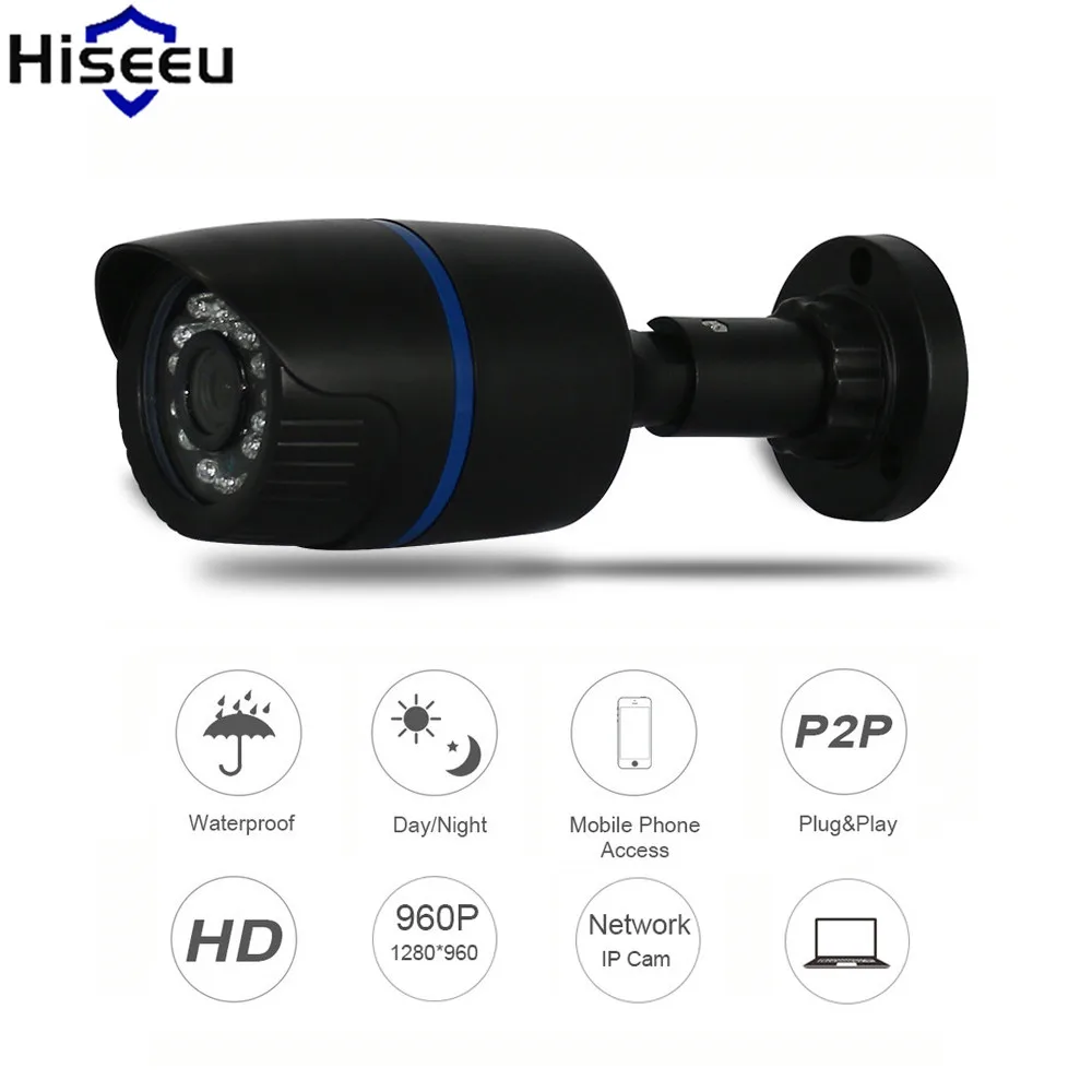 Hiseeu ip камера видеонаблюдения 960 P 1.3MP HD сеть пуля Onvif 2 0 IR безопасность детский