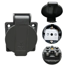 5PCS Eu Waterproof Socket IP54 Black 16A 250V AC Power Female Connector Cable Socket 4000W Industrial цена 5PCS Eu Waterproof Socket IP54 Black 16A 250V AC Power Female Connector Cable Socket 4000W Industrial цены онлайн