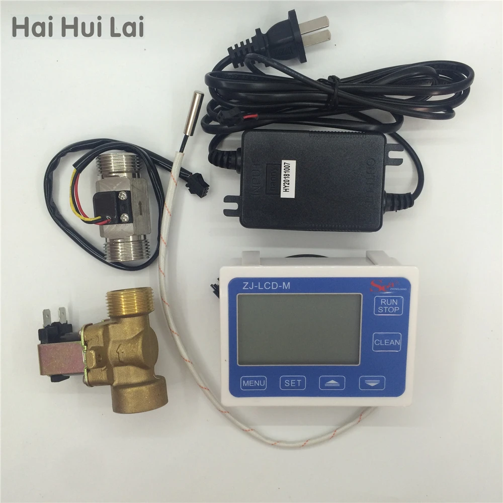 

ZJ-LCD-M flow meter controller with 3/4" valve +flow sensor +power supply charger+Temperature