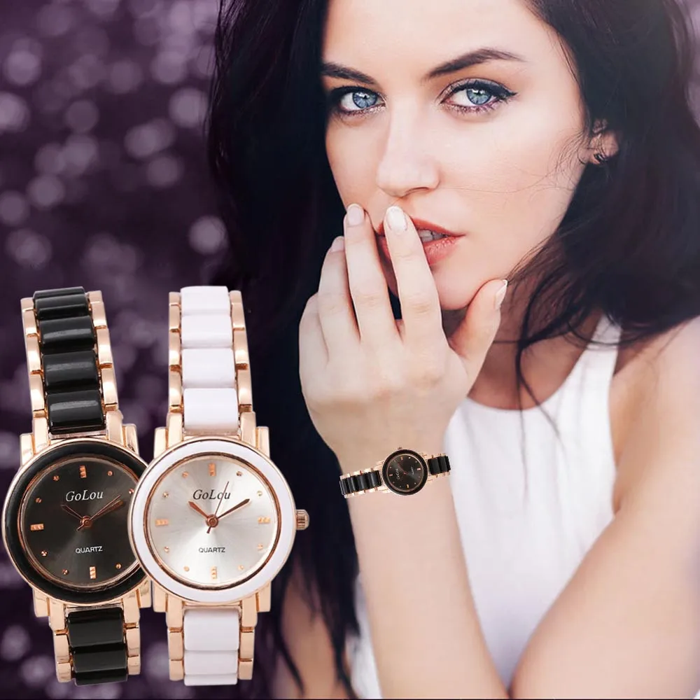 Роскошные часы для женщин керамический из нержавеющей стали часы с браслетом-ремешком Элегантные Дизайнерские аналоговые кварцевые Мода циферблат женский