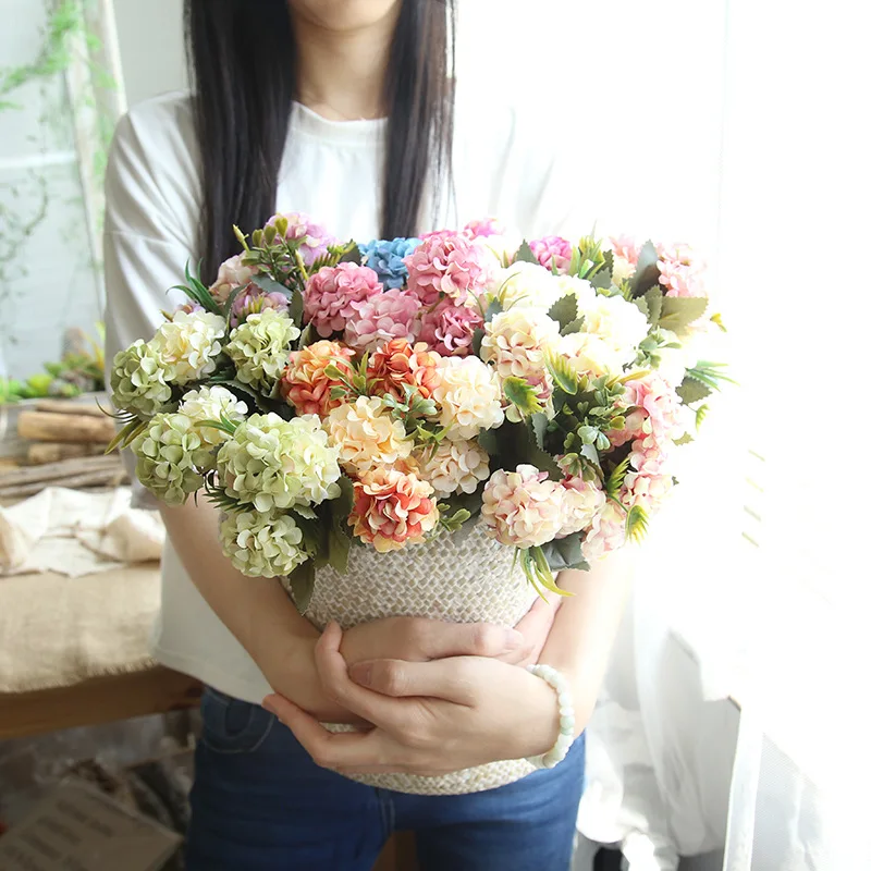 

HUAIU Artifiical Flower 30CM Chrysanthemum Rose Home Wedding Party Decoration Bride Bunch DIY Flower Wall Silk Fake Flower