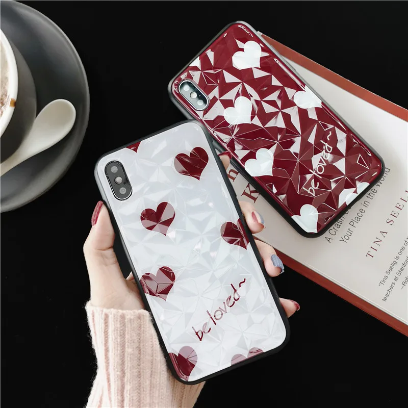 

2019 Fashion 3D Diamond Case for iPhone 8 plus 7 plus 7 8 XR XS MAX XS X Full Cover Soft TPU Back Cases for iPhone 6s plus 6 6s