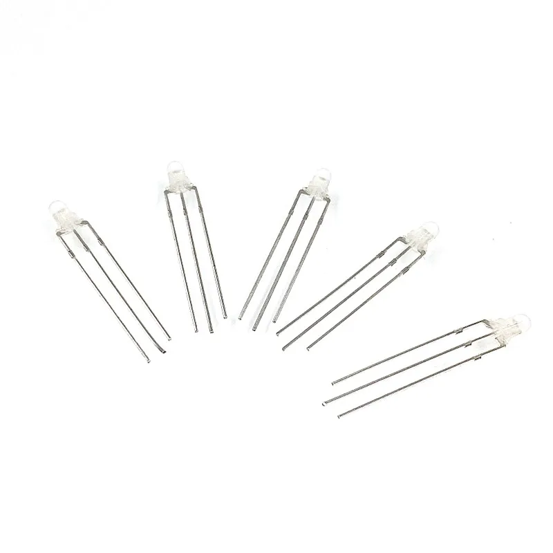 100pcs 3mm Red/green,Round Mist/Three light foot Shared negative