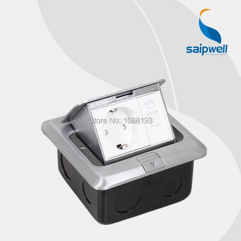 European Style Multi function Phone Connect Floor Socket/Grounded