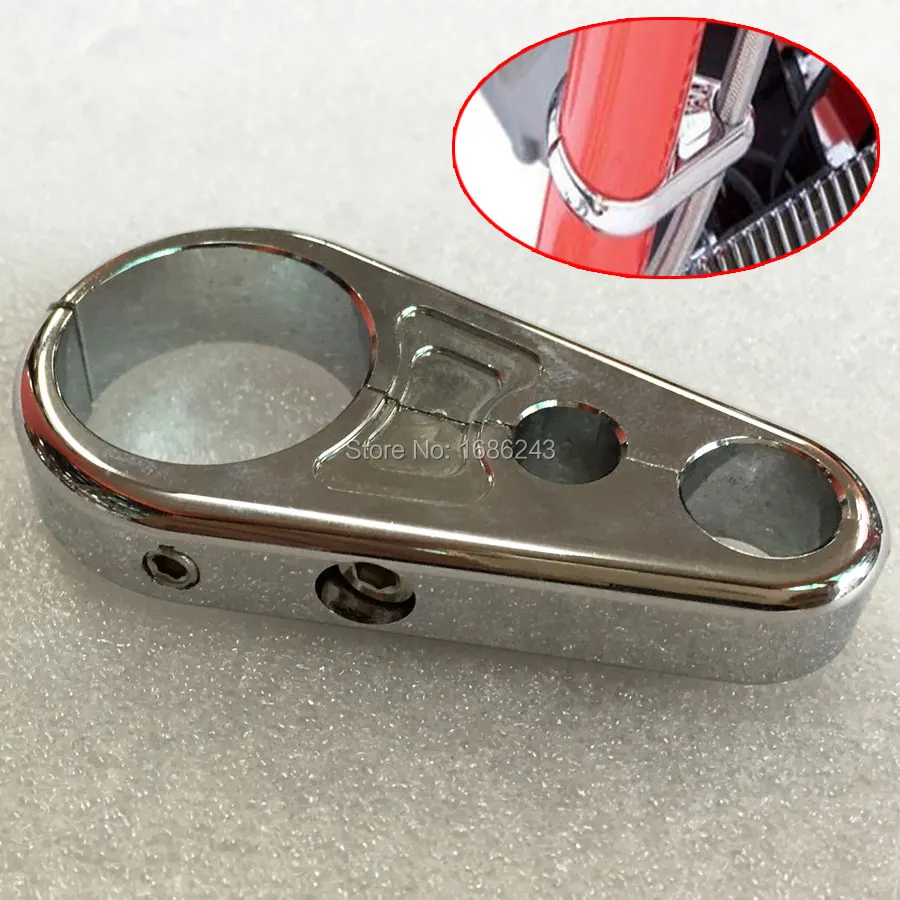 

Chrome 1 1/8 " Chrome Frame Clutch Brake Handlebar Cable Clamp for Harley Davidson New