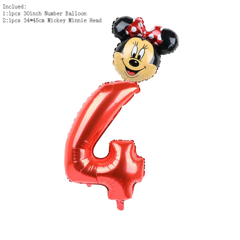 PAPYBAL 32 дюймов красные, черные номер Фольга надувные шары Mickey воздушный шар "Минни" Рисунок От 1 до 5 лет детская футболка для мальчиков и девочек, День рождения Декор - Цвет: Мятно-зеленый