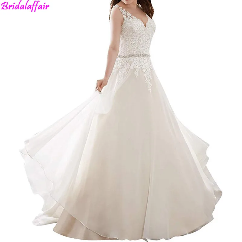 

High Quality Wedding Dresses 2019 Ball Gown Illusion Appliques Beaded Belt Slim Fit Sweep Count Wedding Dress Wedding Ball Gown