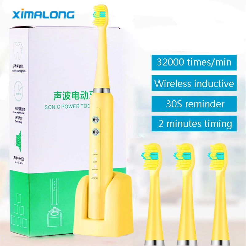 

2018 New Golden Sonic Electric Toothbrush High End Wireless Inductive Charging Free Shipping Rechargeable Toothbrush 8 Heads