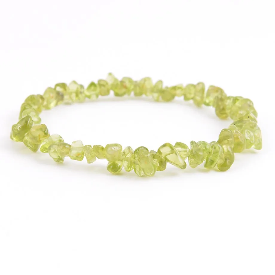Натуральный камень хризоберил браслет ручной работы осколок кристалла Нерегулярные Гравий Strand браслет для женщин Девушка ювелирные изделия B151
