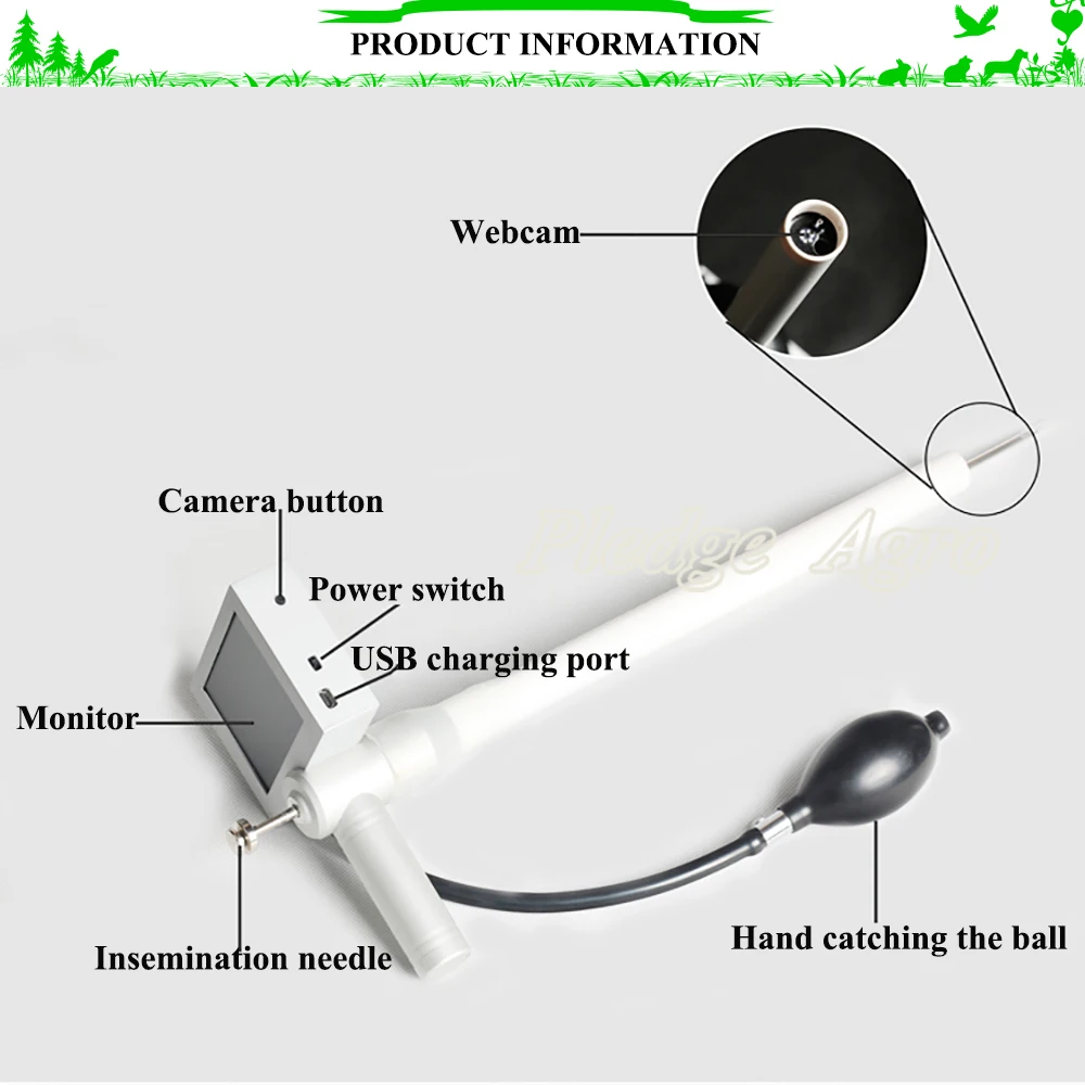 Животное визуальное осеменение пистолет для коровы, лошади, собаки, свиньи, лисы, инструмент для тестирования животных, ветеринарная трансцервикальная камера, инструменты для фермы