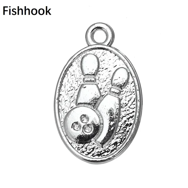Special Offers Fishhook 20pcs Metal 2 sided oval bowling ball charms