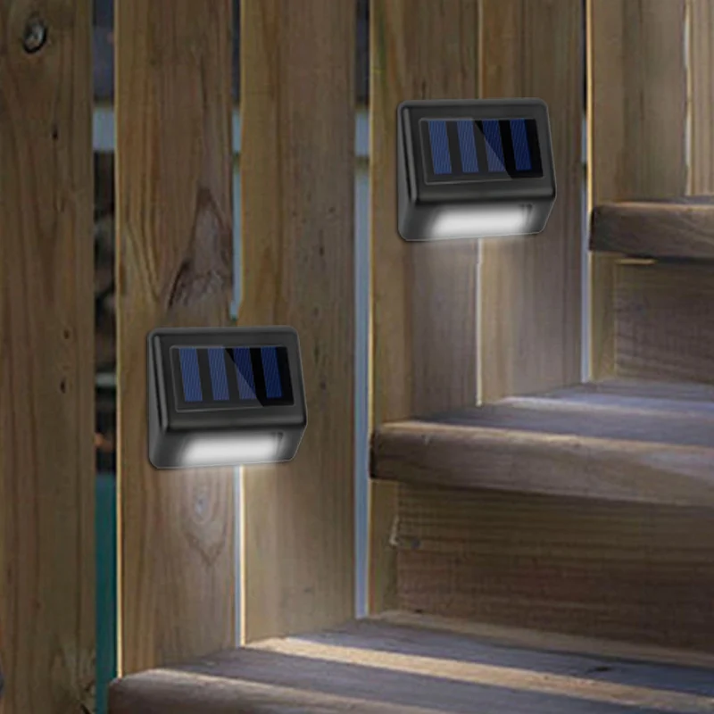 

New 1 Pair LED Solar Power Stair Lights Waterproof Outdoor Garden Energy Saving Courtyard Lamp SF66