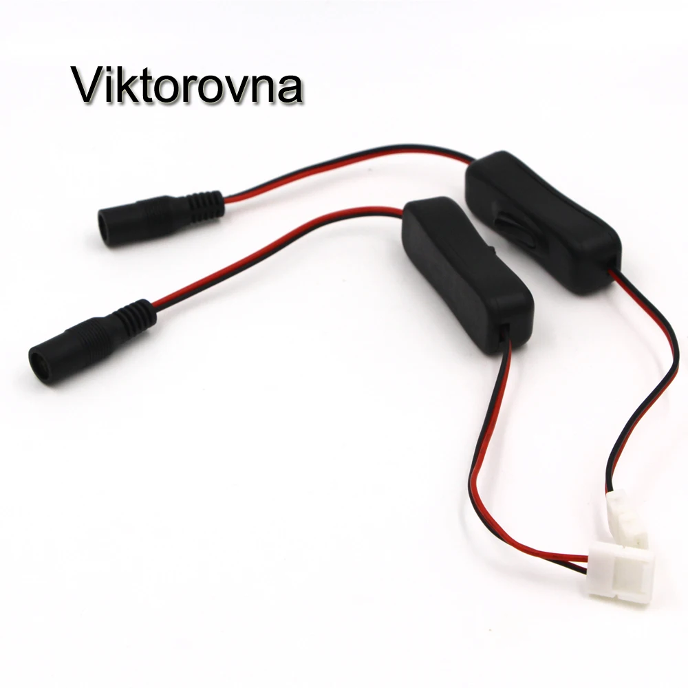 

Viktorovna 1PC 2.1x5.5mm DC In Line Power Cable Jack Wire Connector With ON OFF Switch For 3528 5050 5630 LED Strip Light 12V 1A