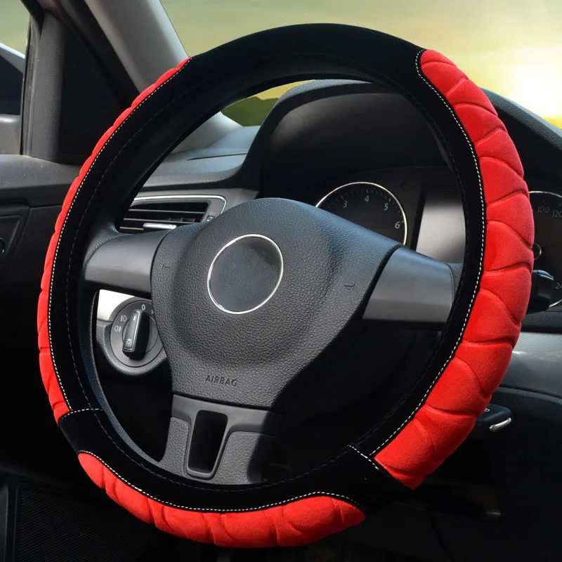 

2018 New Short Plush Steering Wheel Cover Winter Ripple Antiskid