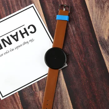 New Arrival Minimalist Style Wild Fashion Watches Men Women Sport Casual Quartz Wristwatch Soft Leather Strap Neutral Watch gift 1