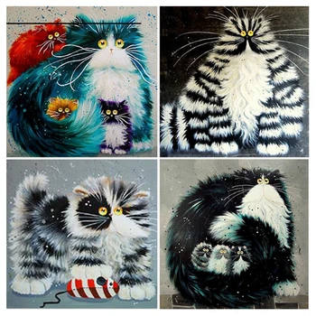 

Cartoon Fat Cats 5d diy Diamond Painting Full Rhinestone Embroidery Diamonds Mosaic Needle Arts Cross Stitch Wall Home Decor