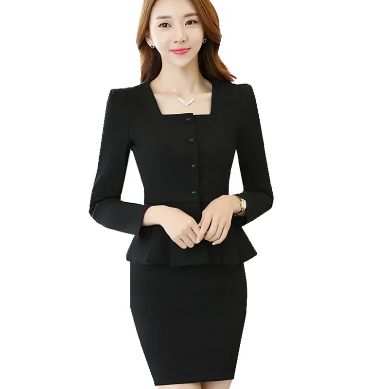 Office Skirt Suit Woman Suit Ladies 2 Pieces Blazer Jacket+Skirt Tailleur Jupe Femme Career Business Formal Suit ow0415 Office Skirt Suit Woman Suit Ladies 2 Pieces Blazer Jacket+Skirt Tailleur Jupe Femme Career Business Formal Suit ow0415