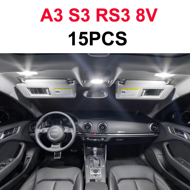 Белый Canbus безошибочный светодиодный потолочный светильник для Audi A3 S3 RS3 8L 8P 8V(1996