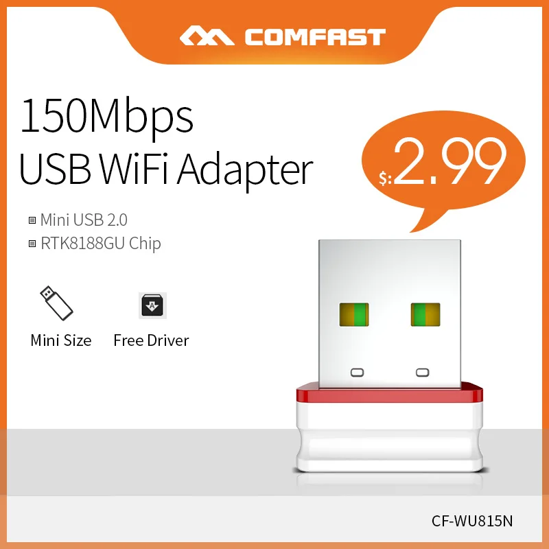 Бесплатный драйвер Comfast 150 Мбит/с мини беспроводной USB адаптер сетевая карта 2 4 ГГц
