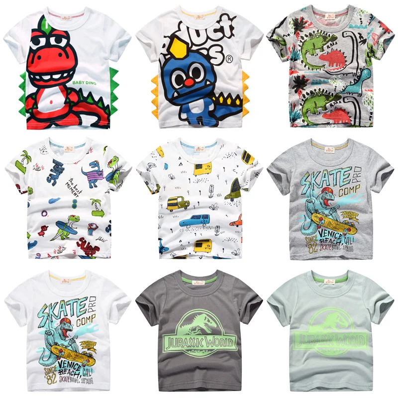 

INPEPNOW Children T-shirt for Boy 2019 Animal Print Dinosaur Boys T Shirt for Girls Tops Cartoon Kids tshirt Clothes 5-14 Yrs