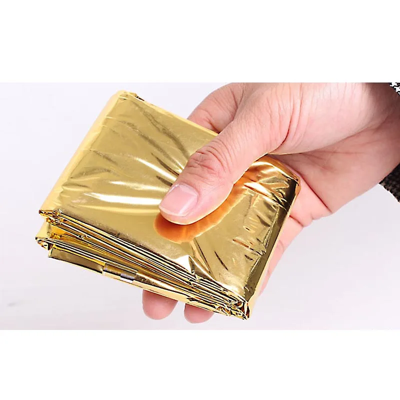 s Portable Folding Outdoor Safety Survival Retain Body Heat Emergency Space Rescue Thermal Mylar Gold Blankets 160*210cm