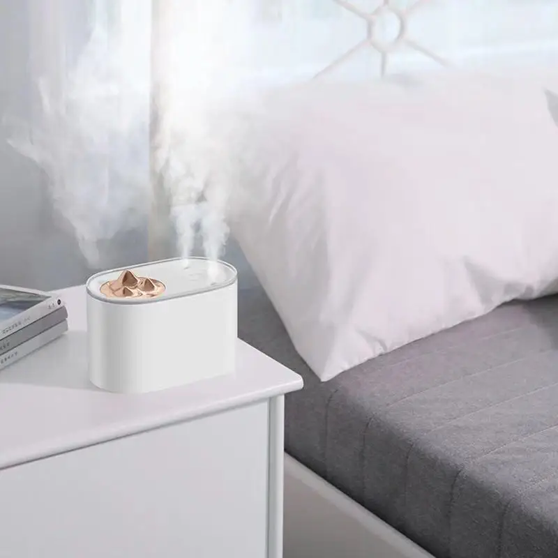 Online 1000ML Große Luftbefeuchter Aromatherapie Ätherisches Öl Diffusor mit 2 Nebel Outlet 7 LED Farbe Ändern Nacht Licht für office Home