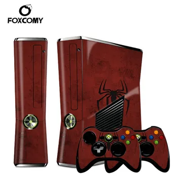 

3D Spider Wood Custom Man Vinyl Console Cover For Microsoft Xbox 360 SLIM Skin Stickers Controller Protective For XBOX360 S