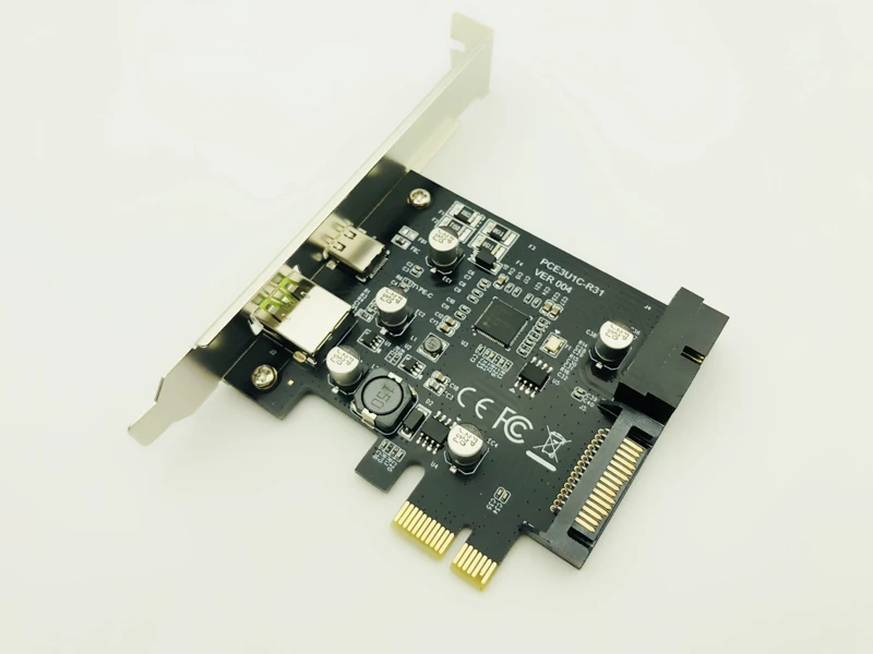 PCI-Express PCI-e к USB 3,1 type-C Riser Post карта PCIe к USB-C 2.4A быстрое зарядное устройство+ 19PIN передний USB Miner адаптер расширения