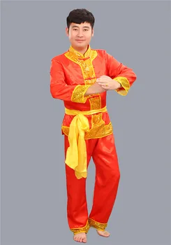 

2017 Drum Yangko Dance Costume National Men's Clothing Dragon and Lion Dance Drum
