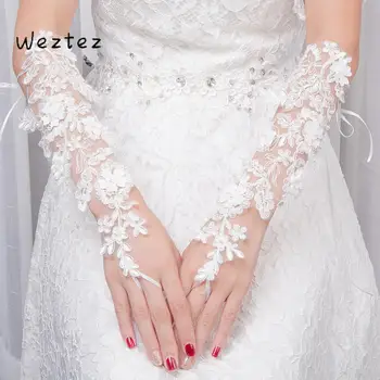 

Pearl Decorated Bridal Gloves Fingerless Bridal Lace Gloves For Wedding Party Wedding Accessories ST043