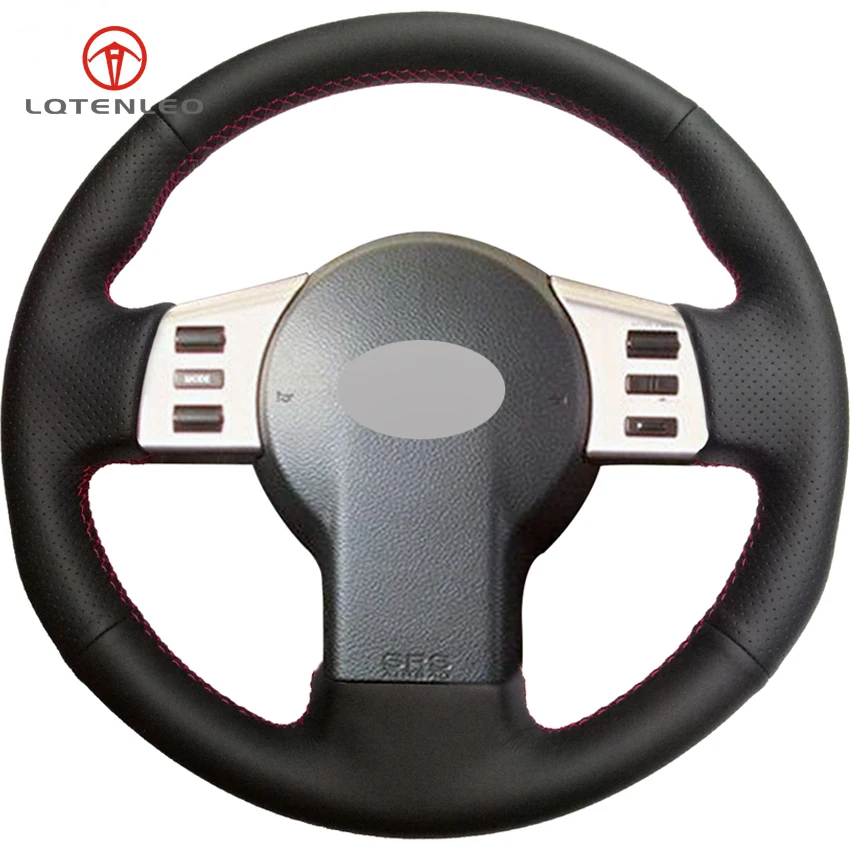 

LQTENLEO Black Genuine Leather Hand-stitched Car Steering Wheel Cover For Infiniti FX FX35 FX45 2003-2008 Nissan 350Z 2003-2009
