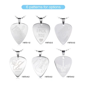 

ammoon Guitar Pick Necklace Stainless Steel with 50cm/20in Ball Chain Silver Color Guitar Parts & Accessories