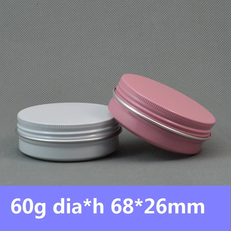 

60ml aluminum tin 2 oz jars packaging tin white pink 60g aluminium cosmetics empty containers for herb soap 0.3 thickness