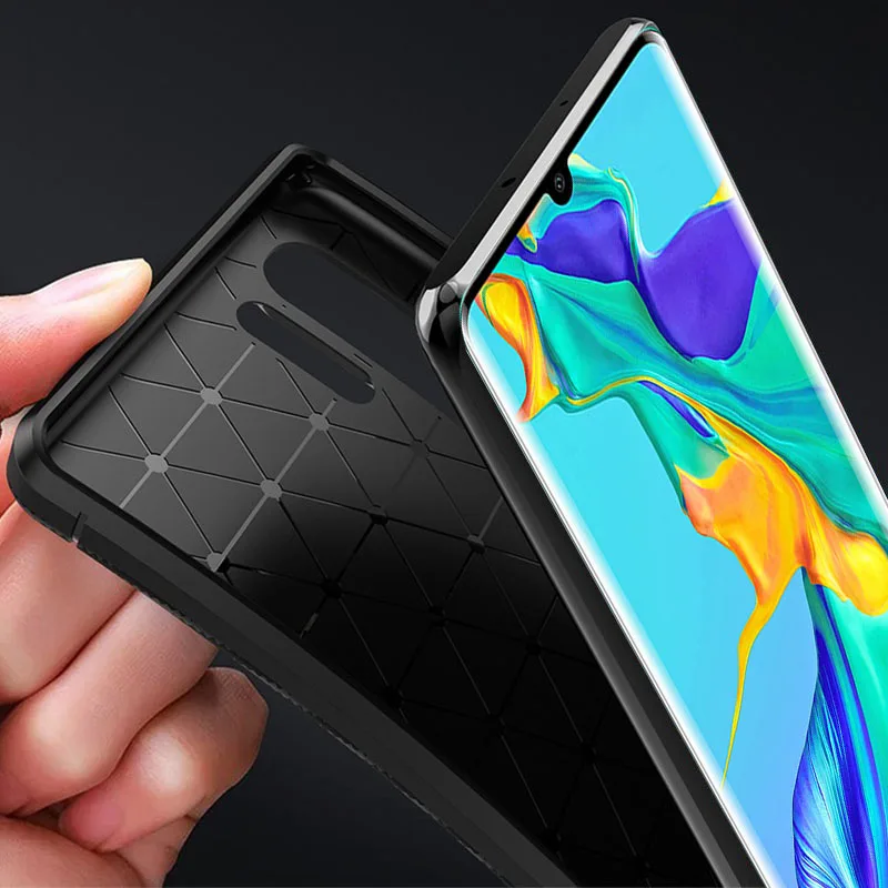 For Huawei P30 Pro Case Carbon Fiber Cover Shockproof Silicone Phone Case For Huawei P30/P 30 Pro Cover Full Protection Bumper