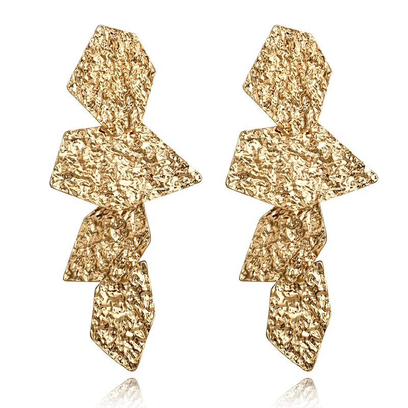 

docona Gold Silver Color Geometric Pendant Earring for Women Punk Alloy Drop Dangle Earrings Engagement Jewelry Brincos 6108