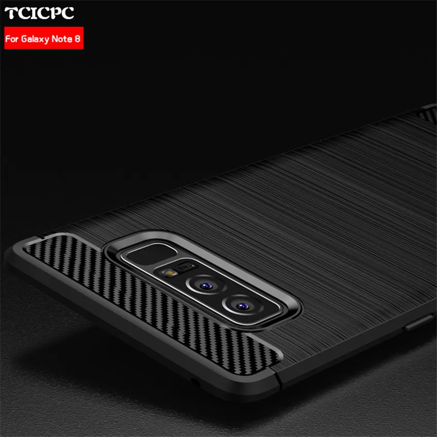 Tcicpc чехол для samsung Galaxy Note 8 силиконовый Utral тонкий карбоновый Матовый Мягкий ТПУ