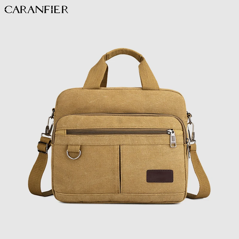 CARANFIER رجل حقيبة عارضة قماش حقيبة ساع سعة كبيرة في الهواء الطلق السفر أكياس وثيقة محمول شنطة كتف 2019 CARANFIER رجل حقيبة عارضة قماش حقيبة ساع سعة كبيرة في الهواء الطلق السفر أكياس وثيقة محمول شنطة كتف 2019