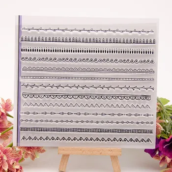 

Separated Line Frame Edge Transparent Clear Silicone Stamp for Seal DIY Scrapbooking Photo Album Decorative Clear Stamp Sheets