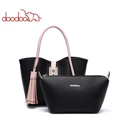 DOODOO женская сумка-тоут сумка-мешок женская сумка через плечо сумки через плечо женские из искусственной кожи кисточка цвет соответствия 2019
