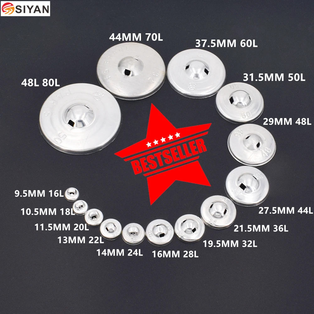 

100 sets/lot #16-80 DIY handmade fabric buttons Bread Shape Round Fabric Covered Cloth Button Cover Metal Aluminum Back Buttons