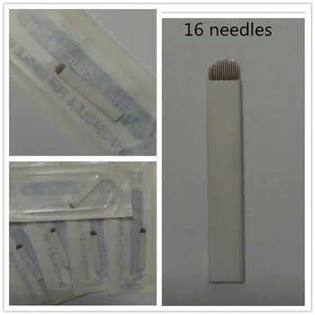 

100PCS Diameter Ushape 16-Pin Permanent Makeup Manual Eyebrow Tattoo Needles Blade For Tattoo Microblading Pen Machine