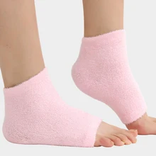 1 Pair Spa Moisturizing Treatment Gel Heel Socks Beauty Feet Exfoliating Calluses Cracked Dry Foot Skin Care Protectors Pink