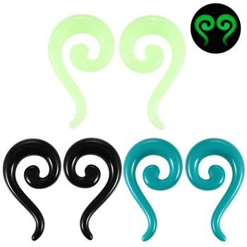 

2pcs/lot Acrylic Tail Spiral Ear Taper Stretcher Piercing Tribal Swirl Ear Flesh Plug Ear Hanger Expander Piercing Body Jewelry