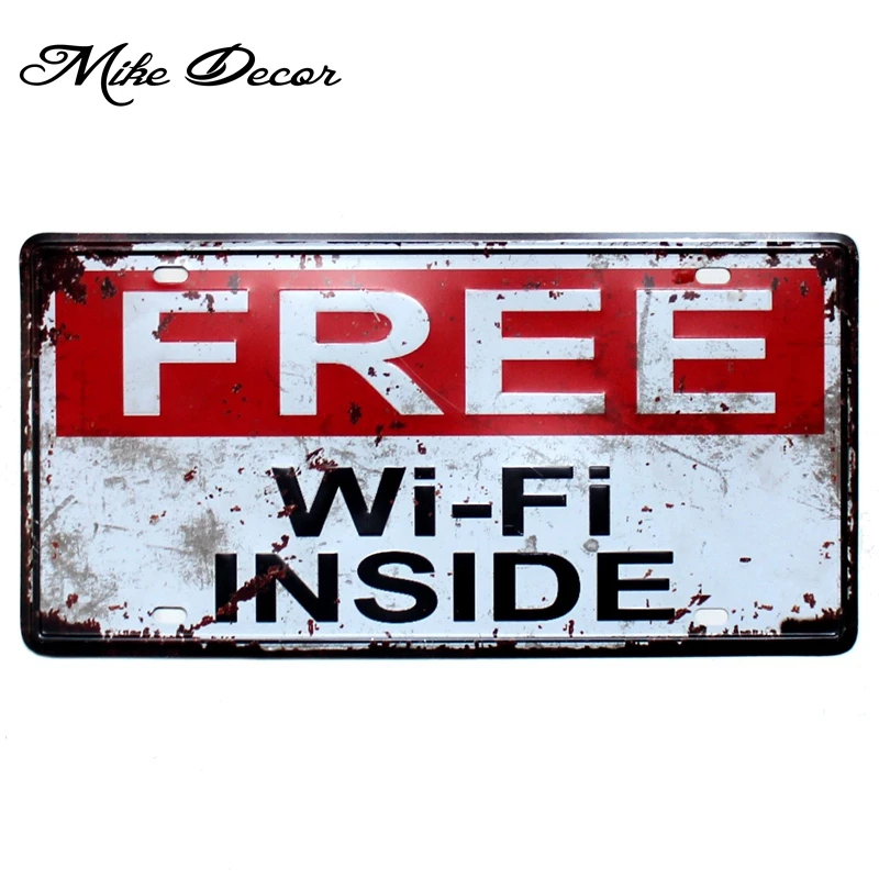 [Mike86] Бесплатный Wi-Fi внутри росписи паба Кафе Отель Декор для комнаты ремесло