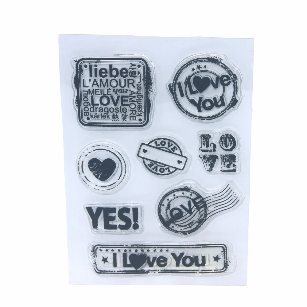 

Free Shipping Love Postmark Transparent Clear Silicone Stamp/Seal for DIY Scrapbooking/photo Album Decorative Clear Stamp Sheets
