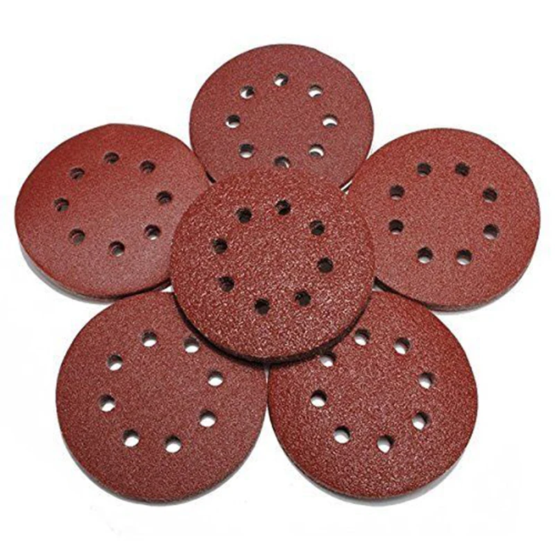 

60Pcs Sandpaper 125mm 5'' 8 Hole Hook and Loop Sanding Discs Assorted Sander Round Sandpaper Abrasive Grinding Polishing Tools